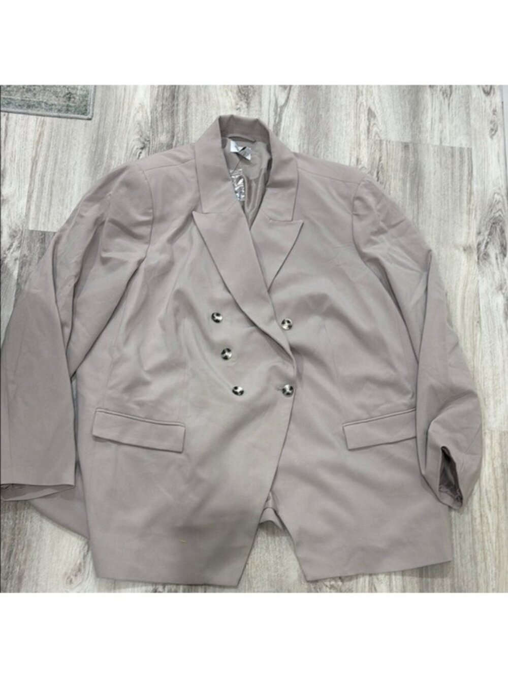 Nine West Women's taupe double breasted blazer size 4X new